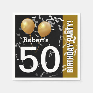 Serviette En Papier Balloons Confetti 50e anniversaire ou toute année 