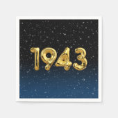 Serviette En Papier Balloons D'Anniversaire 1943 En Étoiles Serviettes (Devant)