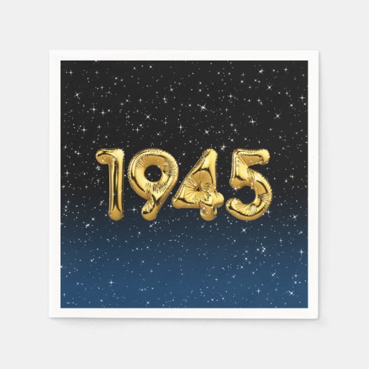 Serviette En Papier Balloons D'Anniversaire 1945 En Étoiles Serviettes (Devant)