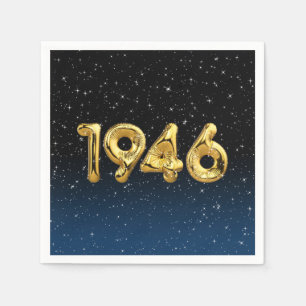 Serviette En Papier Balloons D'Anniversaire 1946 En Étoiles Serviettes