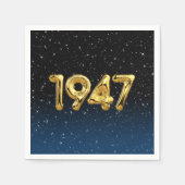 Serviette En Papier Balloons D'Anniversaire 1947 En Étoiles Serviettes (Devant)