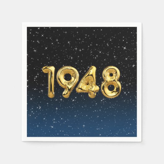 Serviette En Papier Balloons D'Anniversaire 1948 En Étoiles Serviettes (Devant)