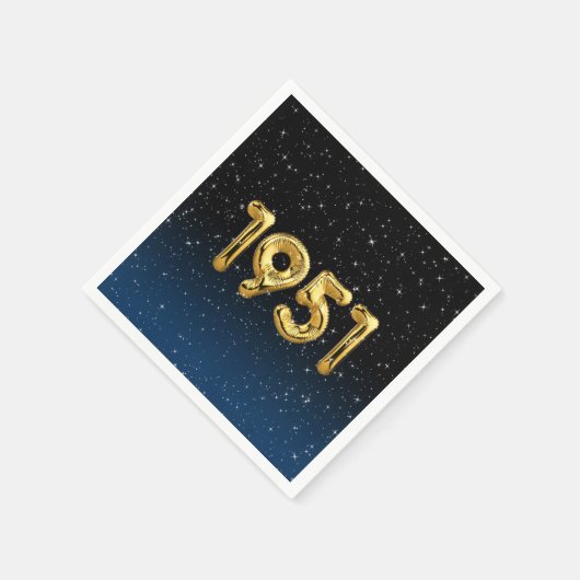 Serviette En Papier Balloons D'Anniversaire 1951 En Étoiles Serviettes (Coin)