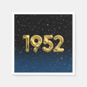 Serviette En Papier Balloons D'Anniversaire 1952 En Étoiles Serviettes (Devant)