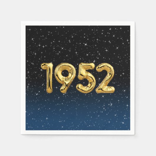 Serviette En Papier Balloons D'Anniversaire 1952 En Étoiles Serviettes (Devant)