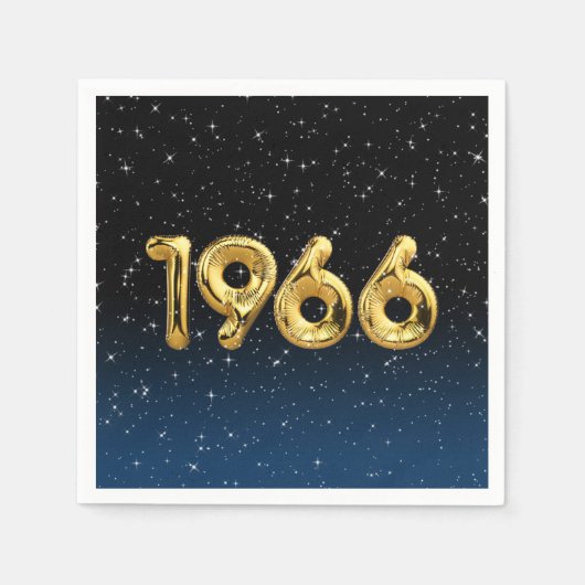 Serviette En Papier Balloons D'Anniversaire 1966 En Étoiles Serviettes (Devant)