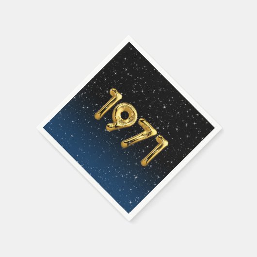 Serviette En Papier Balloons D'Anniversaire 1971 En Étoiles Serviettes (Coin)