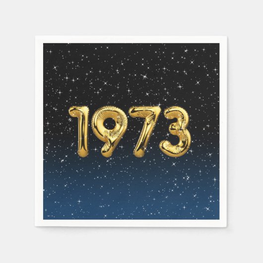 Serviette En Papier Balloons D'Anniversaire 1973 En Étoiles Serviettes (Devant)