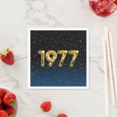 Serviette En Papier Balloons D'Anniversaire 1977 En Étoiles Serviettes (En situation)
