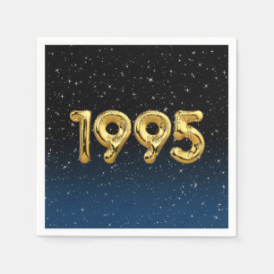 Serviette En Papier Balloons D'Anniversaire 1995 En Étoiles Serviettes