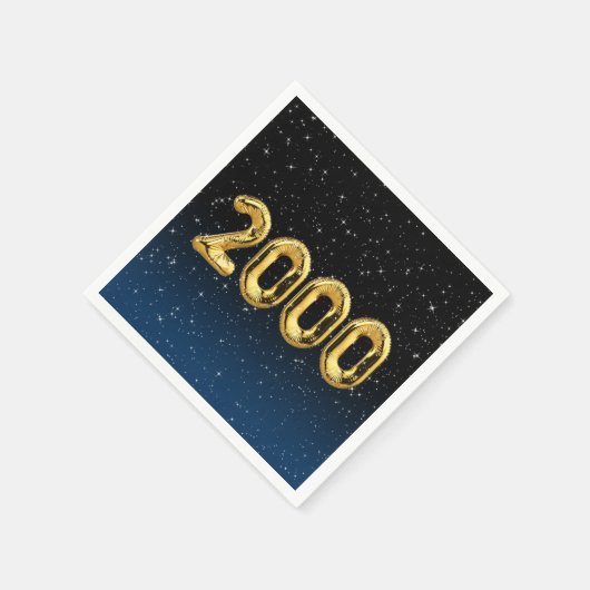 Serviette En Papier Balloons D'Anniversaire 2000 En Étoiles Serviettes (Coin)