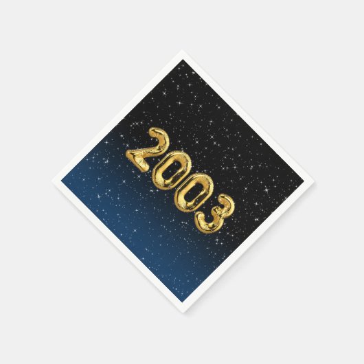 Serviette En Papier Balloons D'Anniversaire 2003 En Étoiles (Coin)