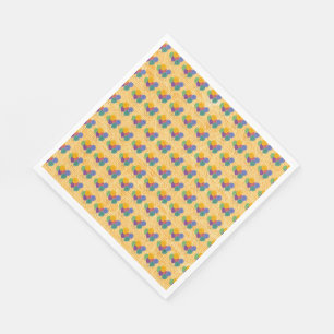 Serviette En Papier Balloons d'anniversaire Jaune Jaune Multicolore