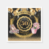 Serviette En Papier Balloons en or glam serviettes avec talons vifs (Devant)