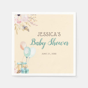 Serviette En Papier Balloons et Cadeaux Baby Shower