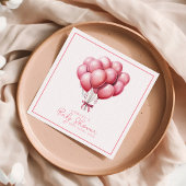Serviette En Papier Balloons roses Aquarelle Baby shower fille