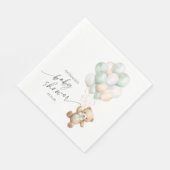 Serviette En Papier Balloons verts Sage, Bearly wait Genre Neutre (Coin)