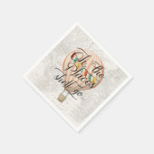 Serviette En Papier Ballotte à air chaud Baby shower rose Napkin (Coin)