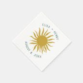 Serviette En Papier Balnéaire Soiree MARIAGE Fiançailles mignon Soleil (Coin)