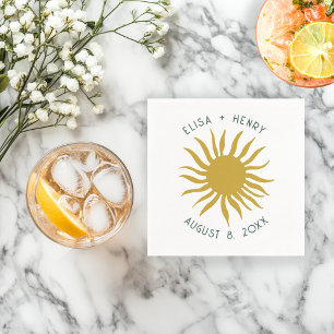 Serviette En Papier Balnéaire Soiree MARIAGE Fiançailles mignon Soleil