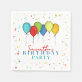 Serviette En Papier Balons d'anniversaire Confetti Calligraphie Whimsi (Devant)