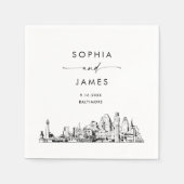 Serviette En Papier Baltimore Skyline Modern Mariage Cocktail (Devant)