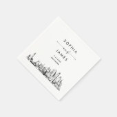 Serviette En Papier Baltimore Skyline Modern Mariage Cocktail (Coin)
