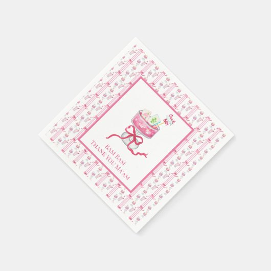 Serviette En Papier Bam Bam Merci Ma'am Mahjong Boire Carreaux Drôle (Coin)