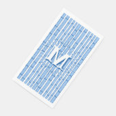 Serviette En Papier Bambooey Bamboo Stripe in Blue Personalized (Coin)