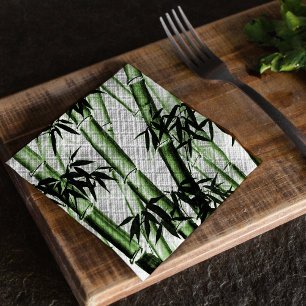 Serviette En Papier Bambou Chinese Art - un - vert