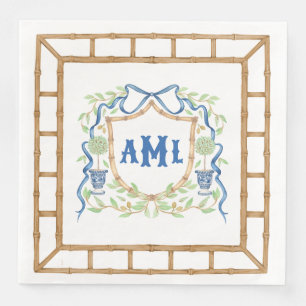 Serviette En Papier Bambou et poitrine opiacée Monogramme