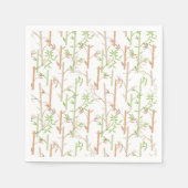 Serviette En Papier Bambou Foliage Oriental Feuilles de verdure (Devant)