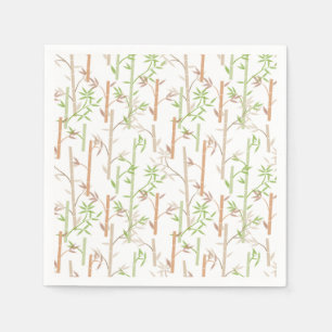 Serviette En Papier Bambou Foliage Oriental Feuilles de verdure
