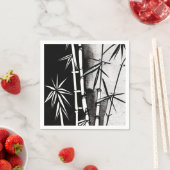 Serviette En Papier Bambou moderne noir et blanc spectaculaire (En situation)