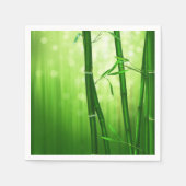 Serviette En Papier Bambou Vert Avec Lumières De Bokeh Pâles À L'Arriè (Devant)
