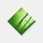 Serviette En Papier Bambou Vert Avec Lumières De Bokeh Pâles À L'Arriè (Coin)