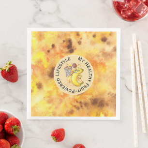 Serviette En Papier Banana Slam ! Fruity Dunk Power Sporty Vegan 🍌 🏀