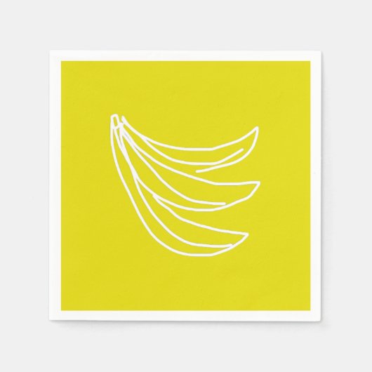 Serviette En Papier Banane heureuse jaune funky (Devant)