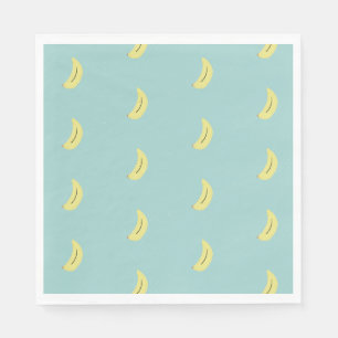 Serviette En Papier Banane jaune tirant bleu motif