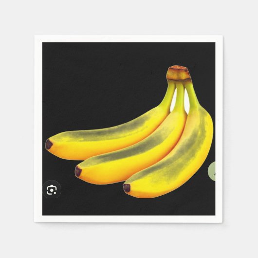 Serviette En Papier Banane noire jaune (Devant)