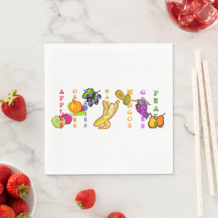 Serviette En Papier Bananes de fruits avec autres fruits