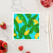 Serviette En Papier Bananes et aquarelle feuille (En situation)