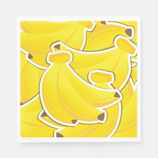 Serviette En Papier Bananes funky (Devant)