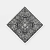Serviette En Papier Bandana ornée noire et blanche (Coin)