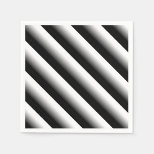 Serviette En Papier Bande 3D noire, grise et blanche