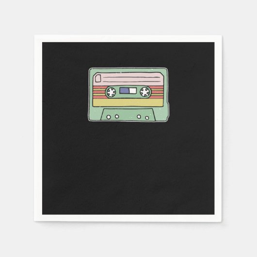Serviette En Papier Bande Cassette Rétro (Devant)