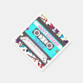 Serviette En Papier Bande Cassette Rétro Thème Anniversaire 80's 90's (Coin)