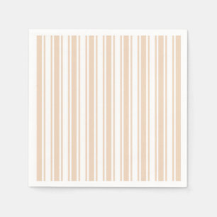 Serviette En Papier Bande de bonbons beige et blanche