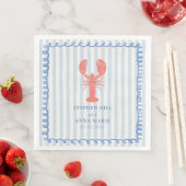Serviette En Papier Bande de homard Mariage nautique Napkin (En situation)