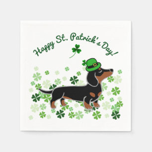 Serviette En Papier Bande dessinée 5 de teckel de jour de St Patrick